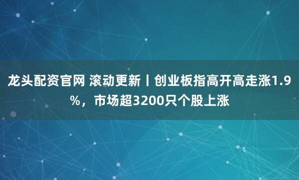 龙头配资官网 滚动更新丨创业板指高开高走涨1.9%，市场超3200只个股上涨
